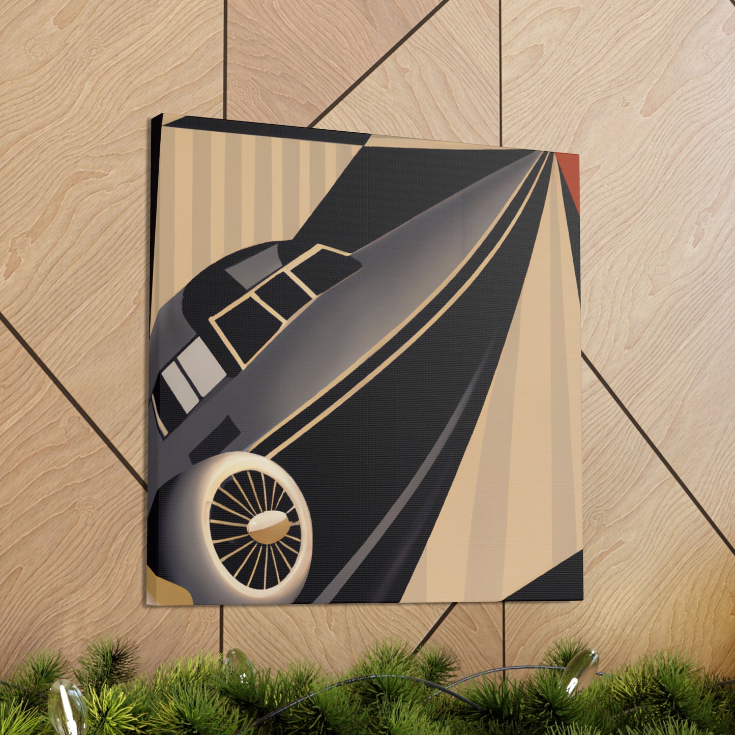 "Vintage Airplane Soaring" - Canvas