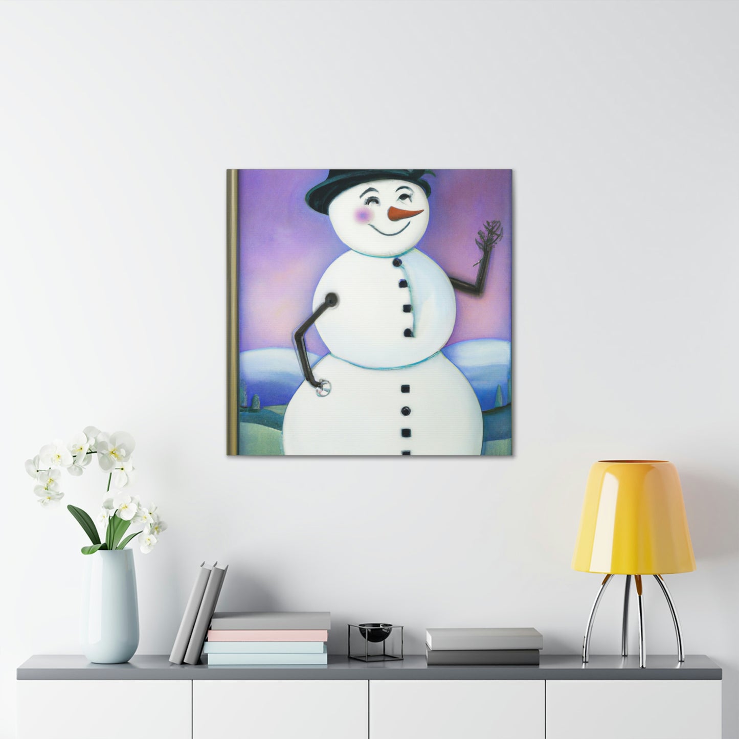 Chilling Art Deco Snowman - Canvas