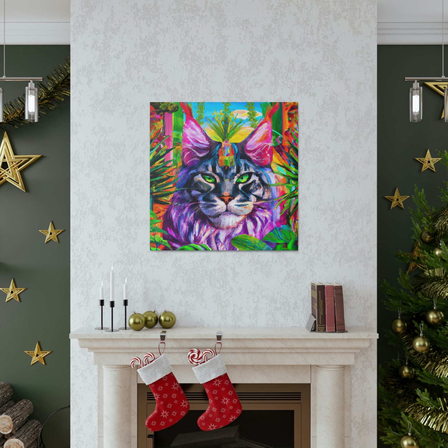 "Cat in Art Deco" - Canvas