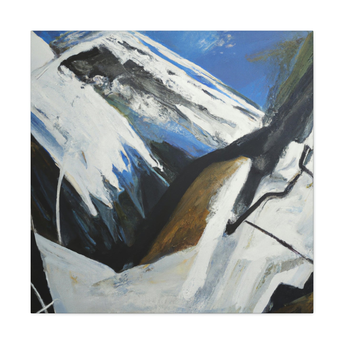 "Snowy Mountain Expressionism" - Canvas