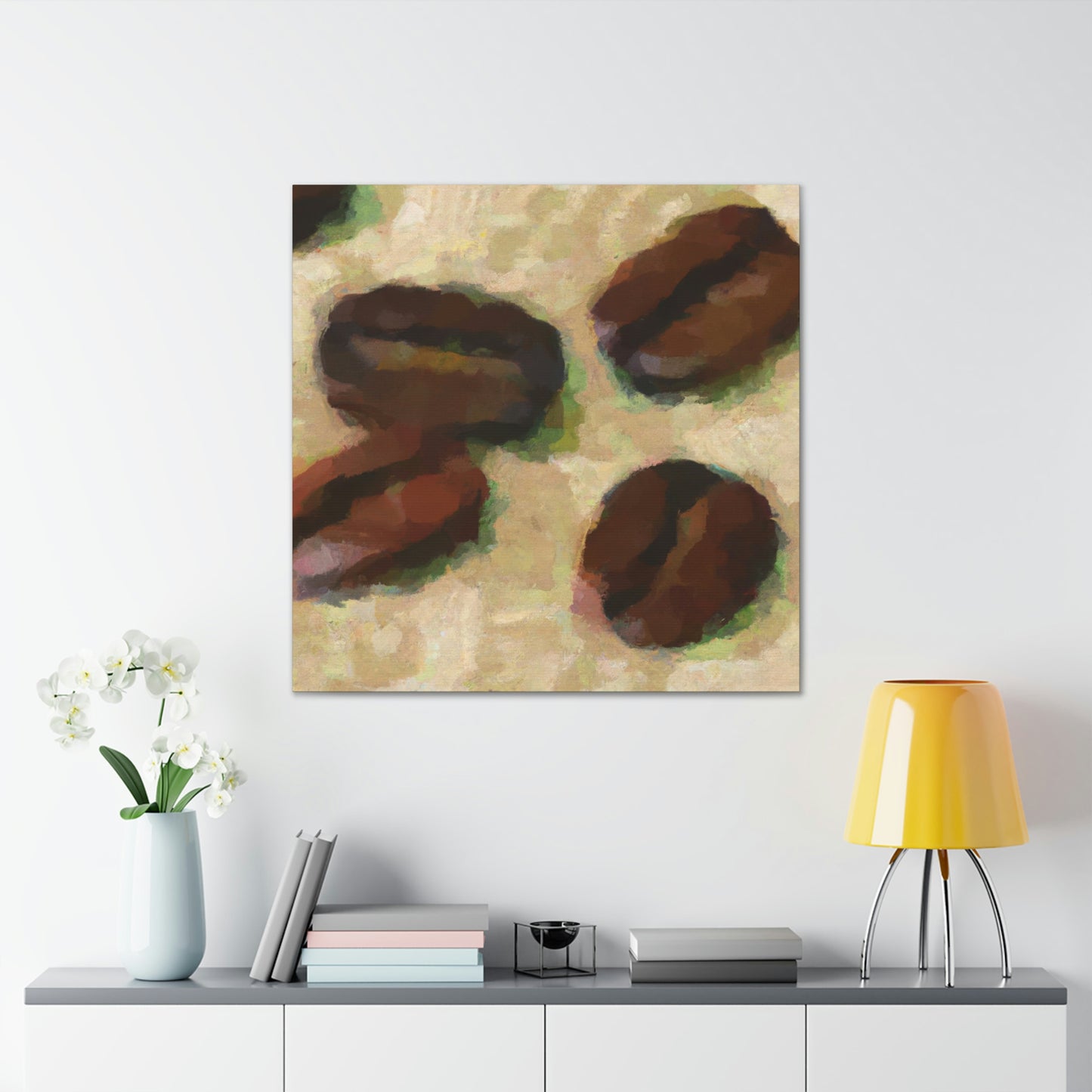 "Coffee Beans in Motion" - Canvas