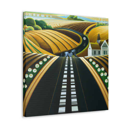 "Country Road in Art Deco" - Canvas