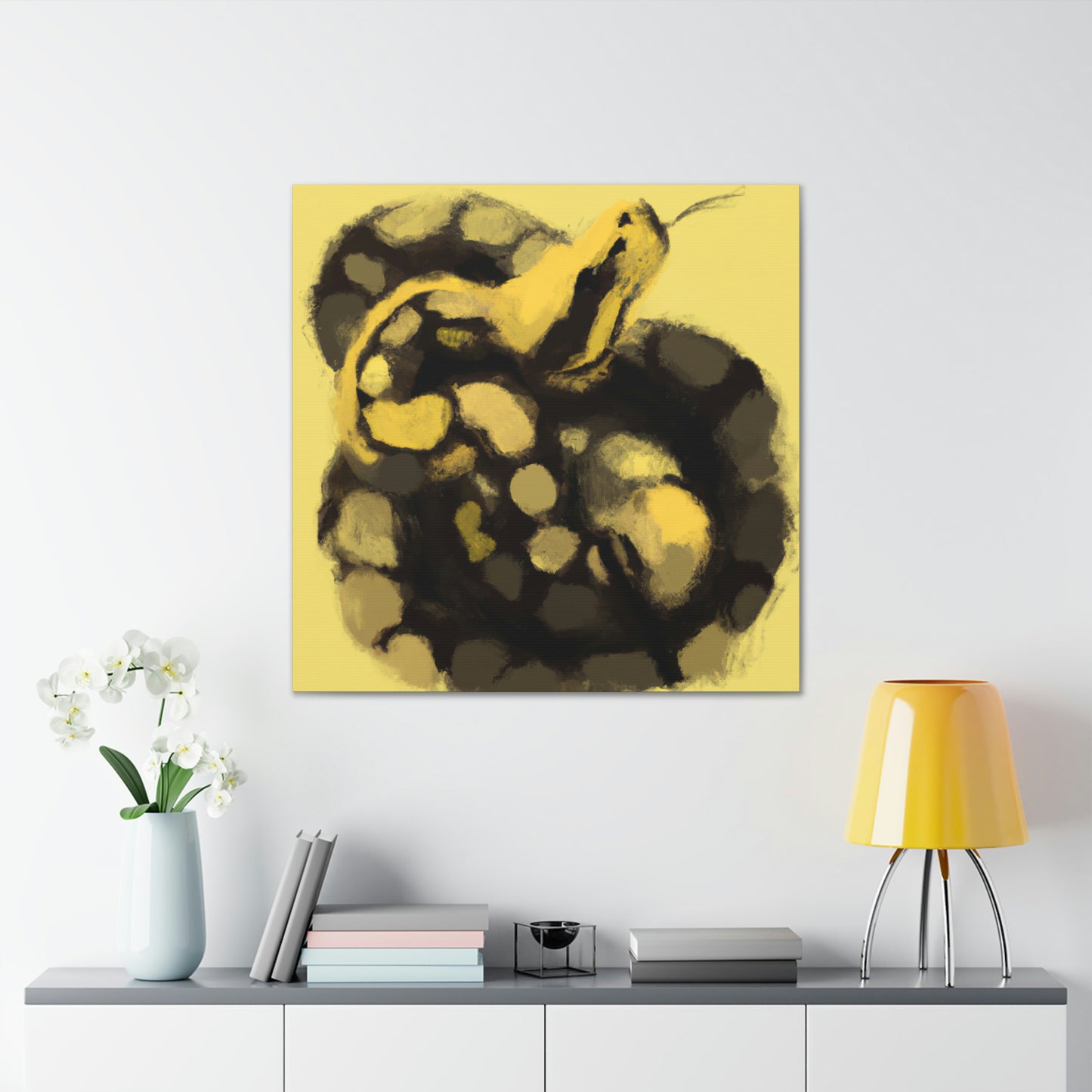 "Ball Python Expressionism" - Canvas