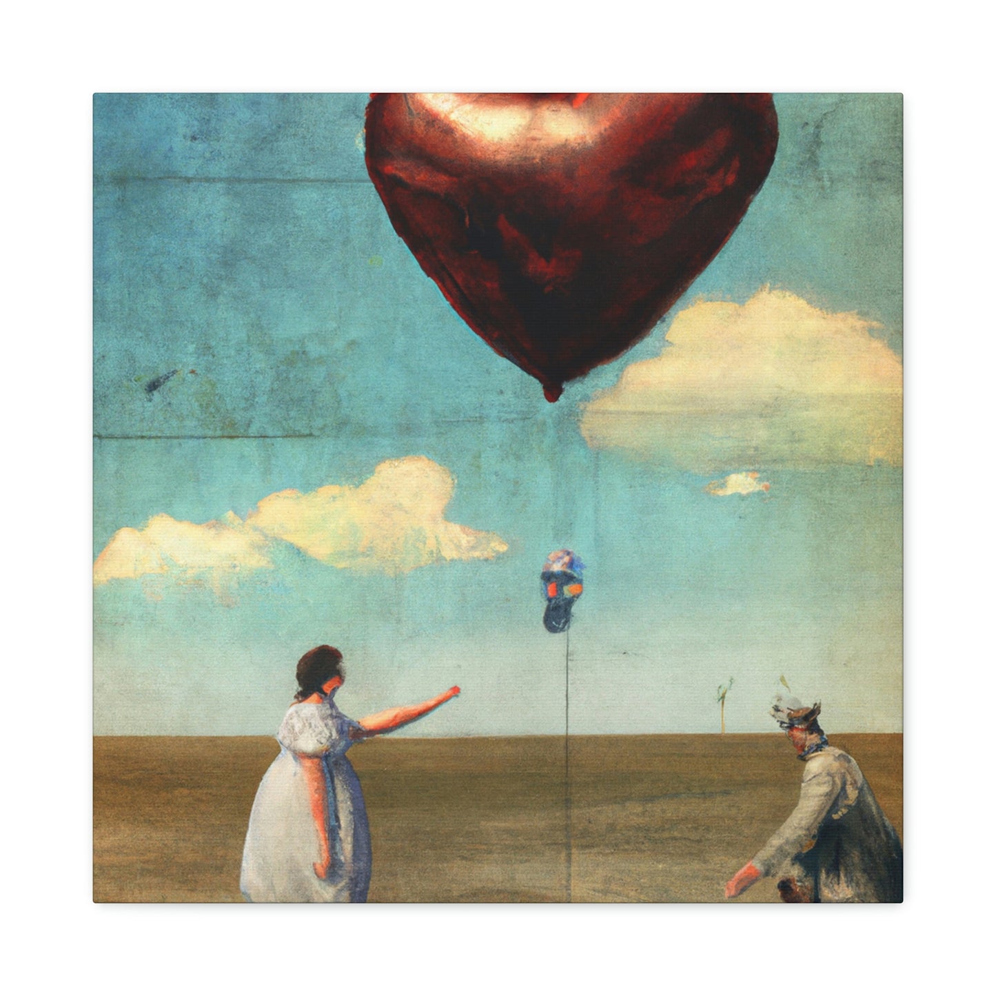 "Heart Balloon Ascension" - Canvas