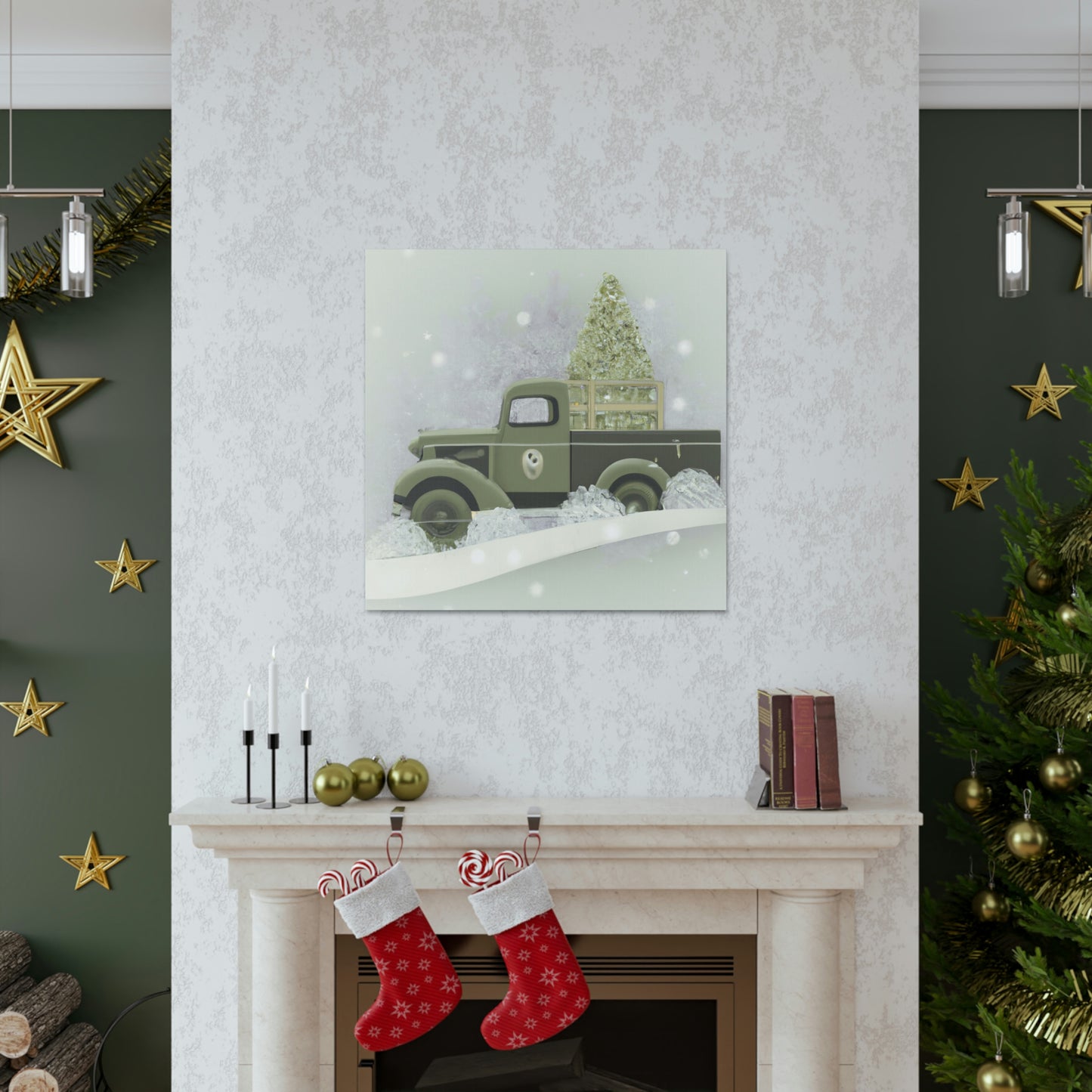 "Christmas Wishes Delivery Truck" - Canvas