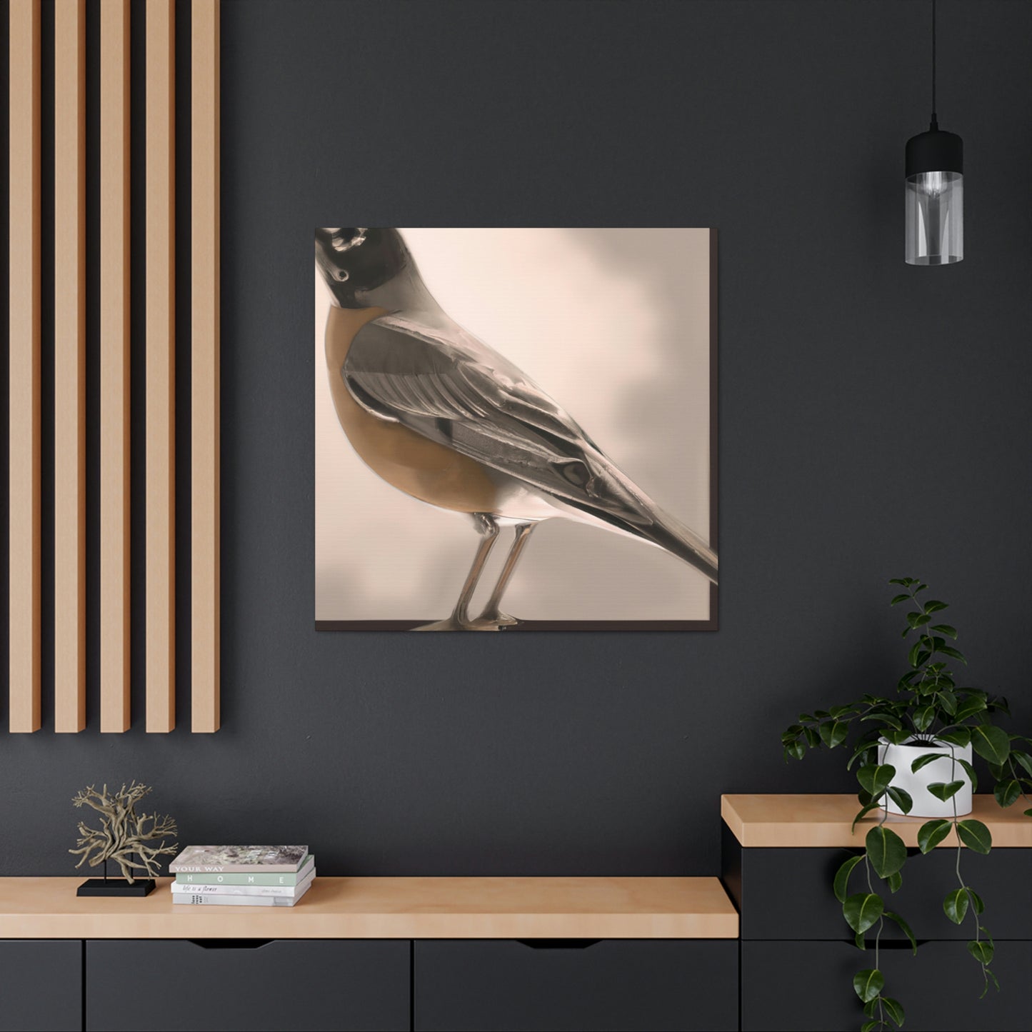 "Robins in Reflection Art" - Canvas