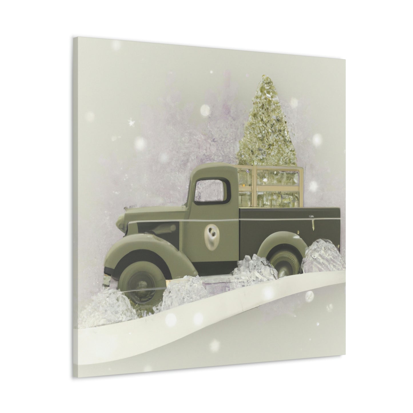 "Christmas Wishes Delivery Truck" - Canvas