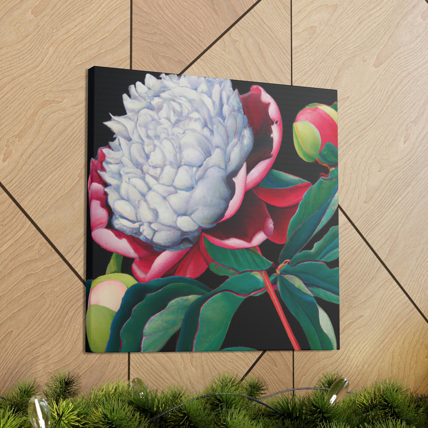 "Flamboyant Peony Bloom" - Canvas