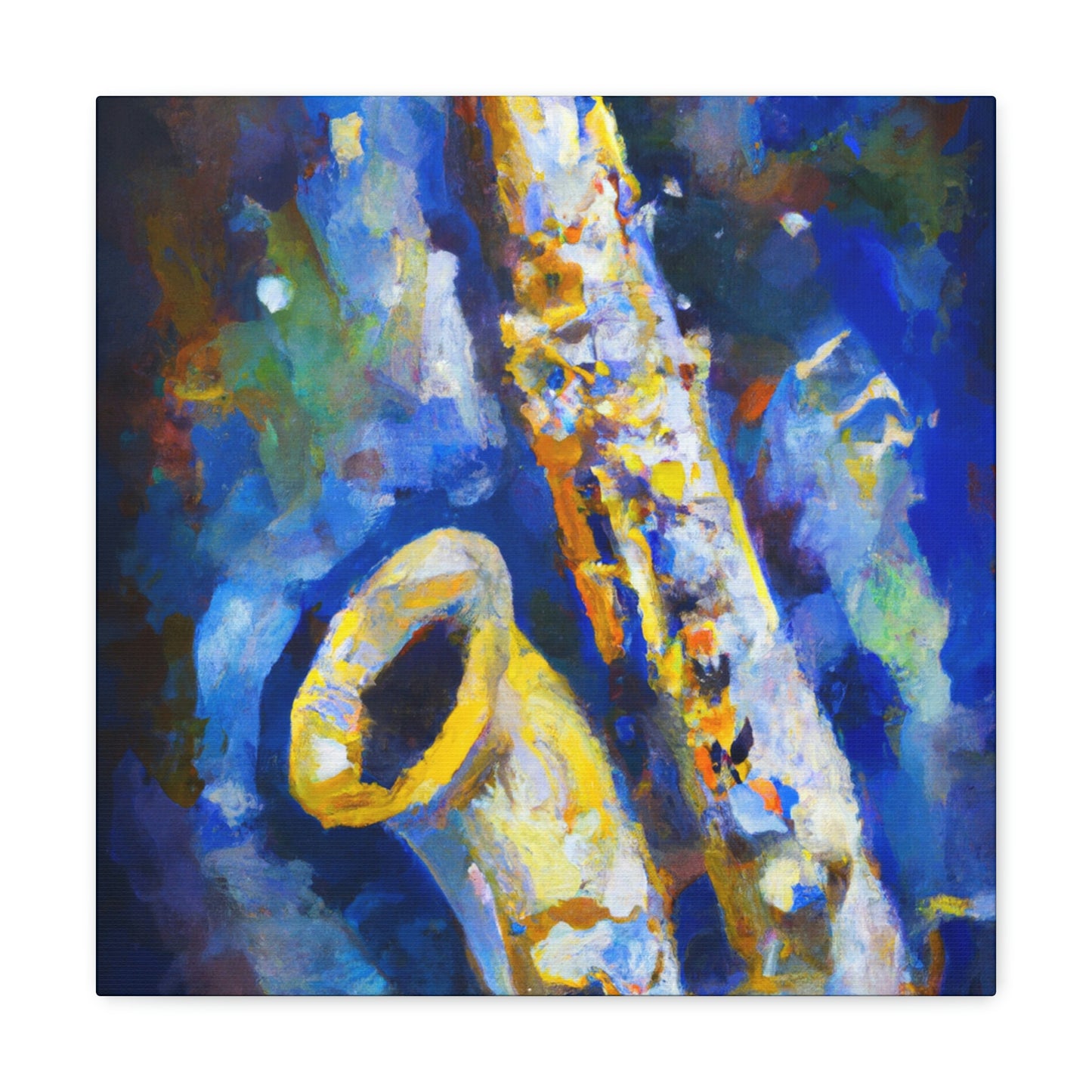 "Sax on Blue Canvas" - Canvas