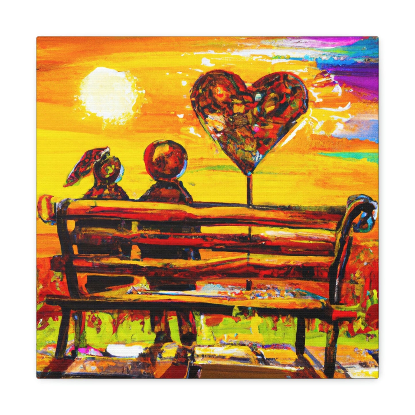 "Love's Embrace Bench" - Canvas