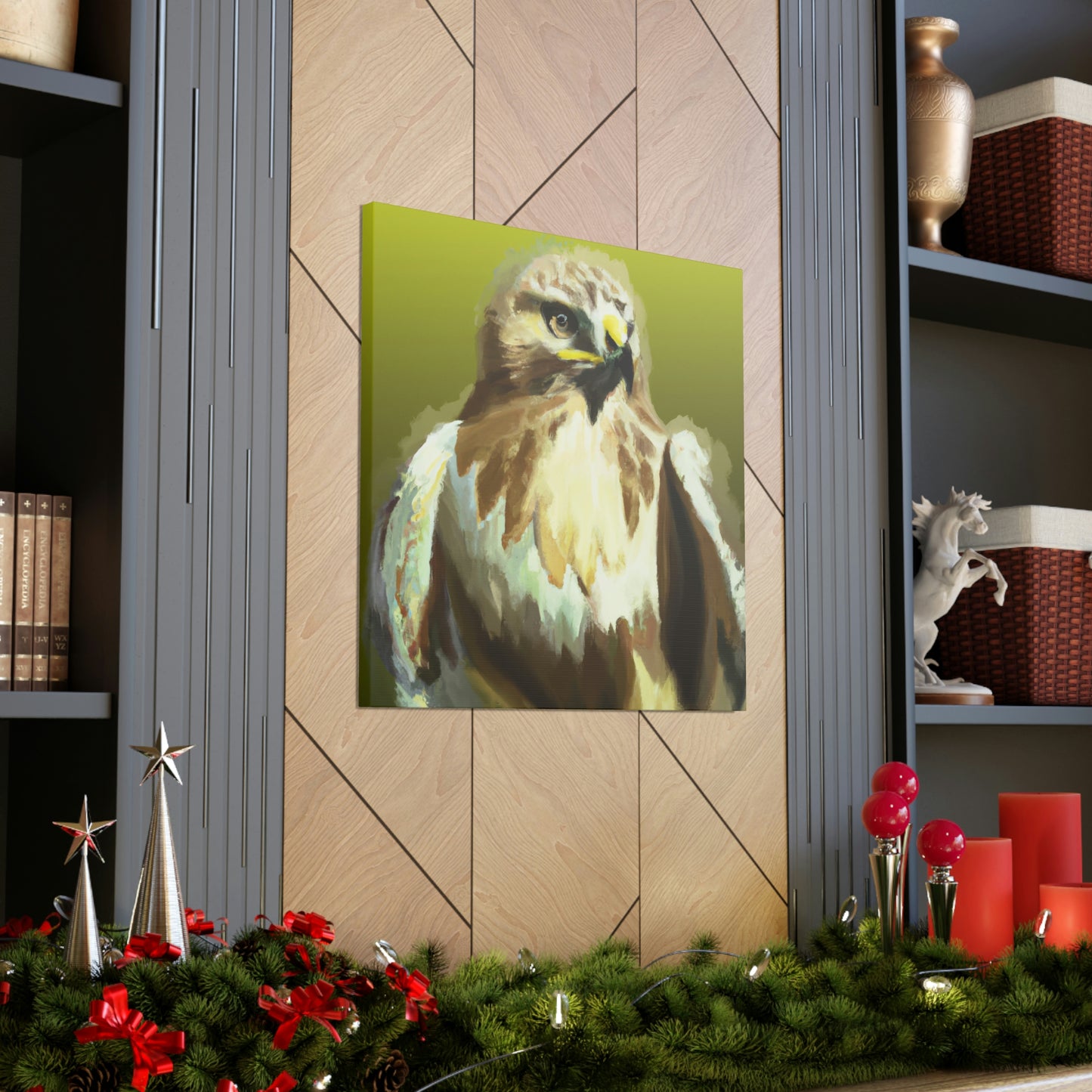 "Hawk in Flight Reflection" - Canvas