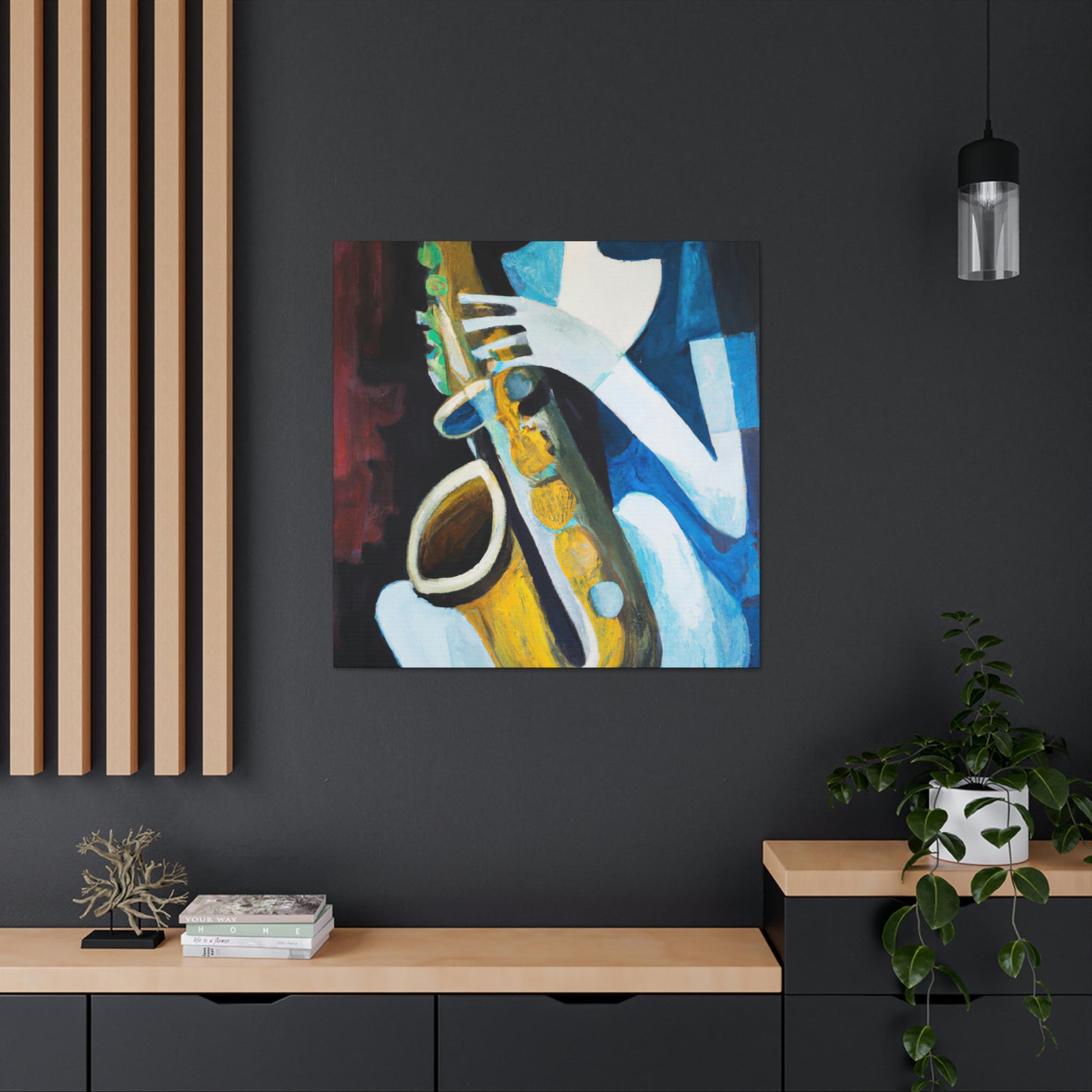 "Saxophone Serenade Expressionism" - Canvas