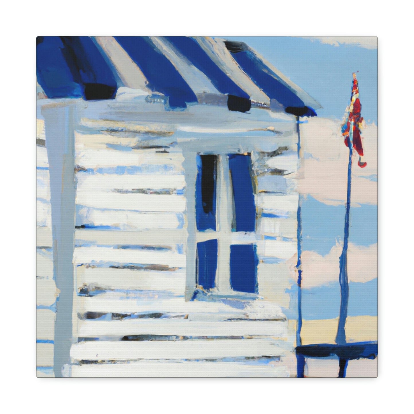 "Beach Hut Expressionism" - Canvas