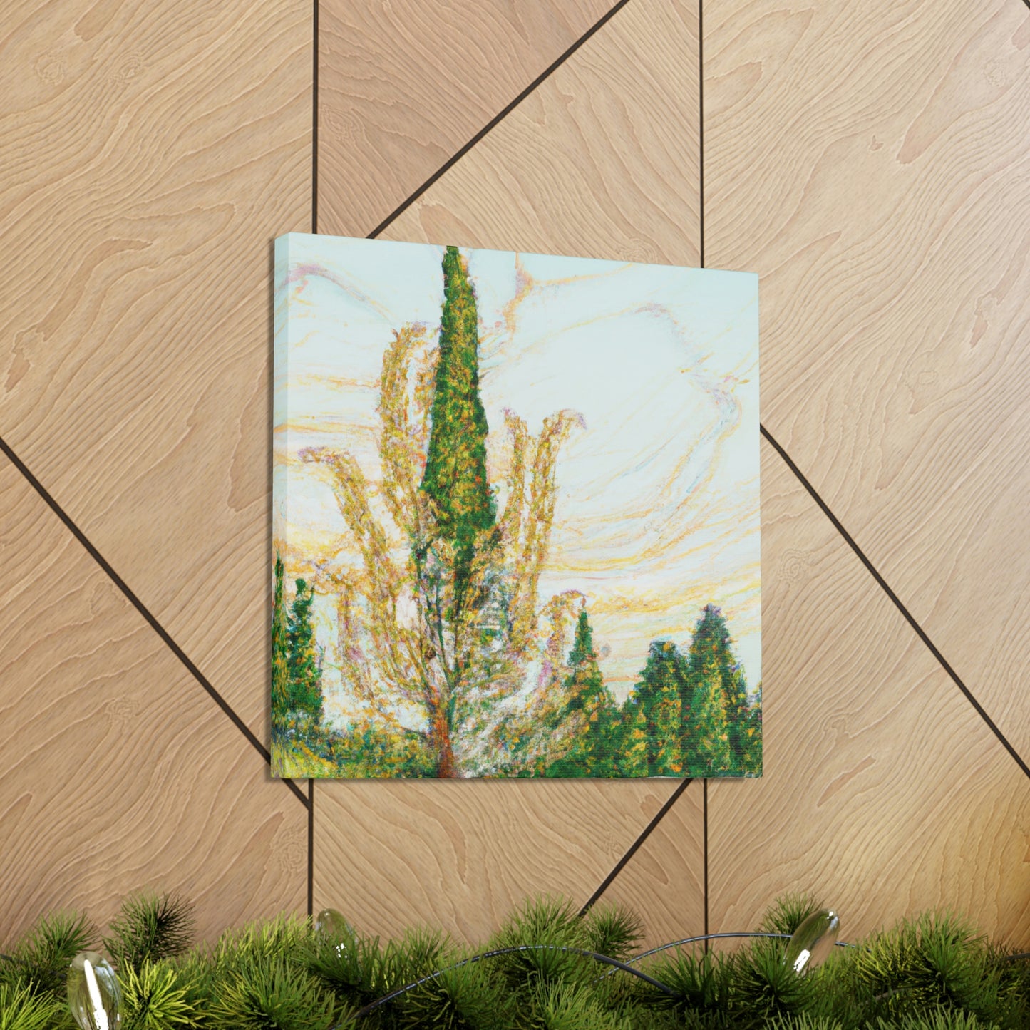 Cypress Tree Reflection - Canvas