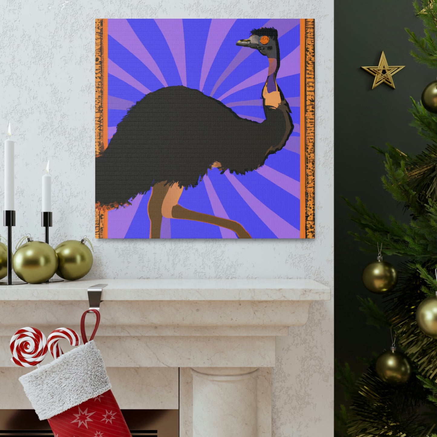 "Emu in Artful Flight" - Canvas