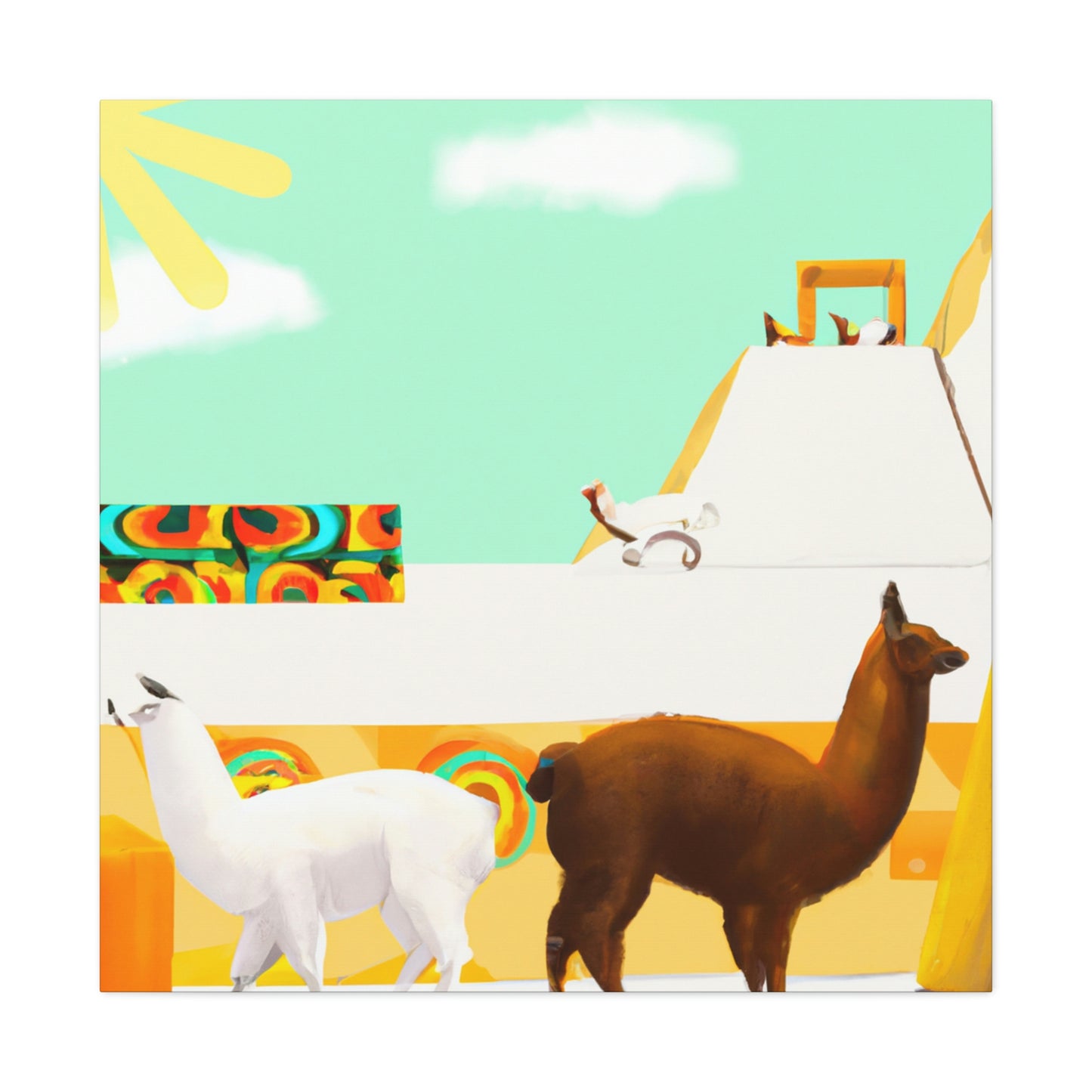 Llama in Art Deco - Canvas