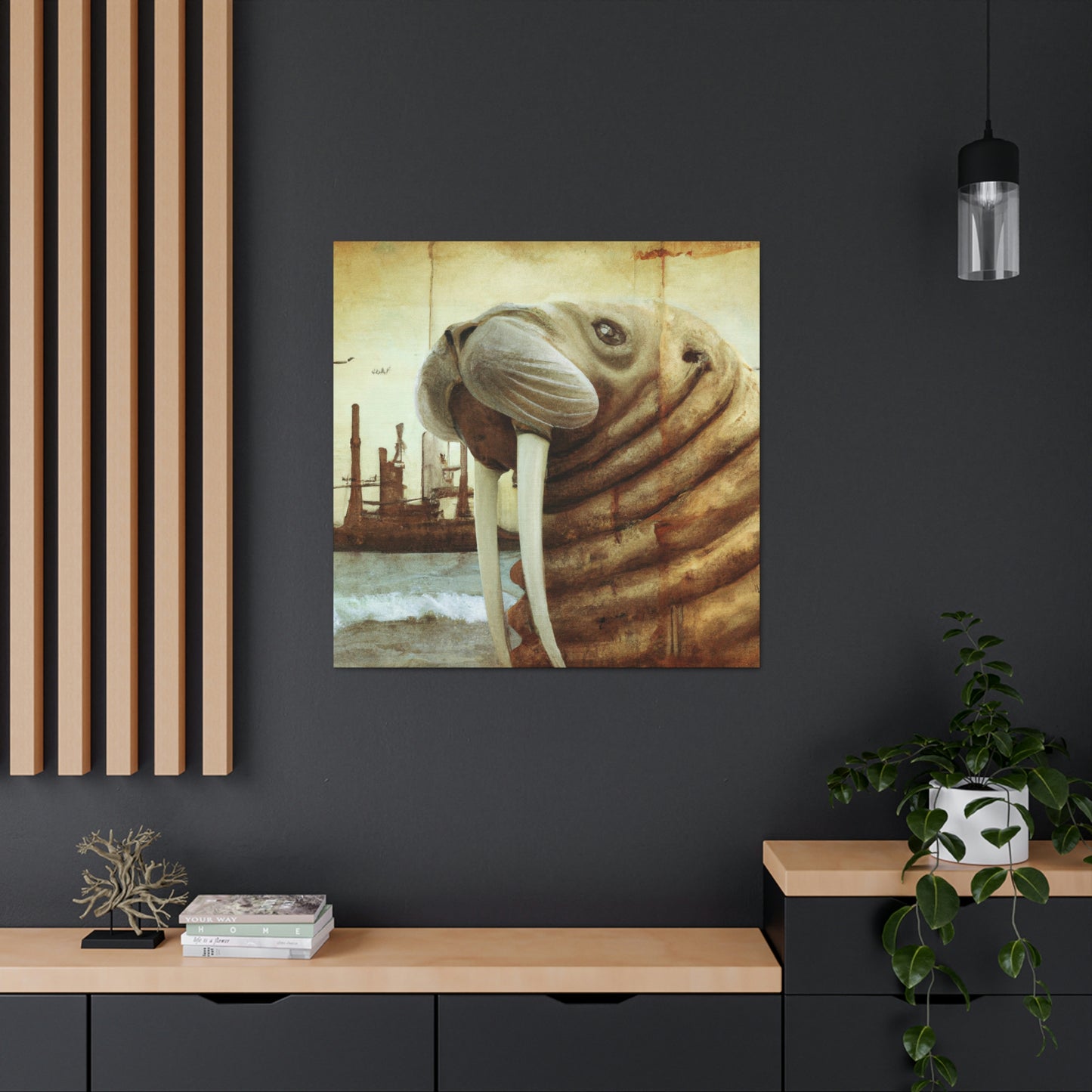 Walrus of Steampunk Era - Canvas