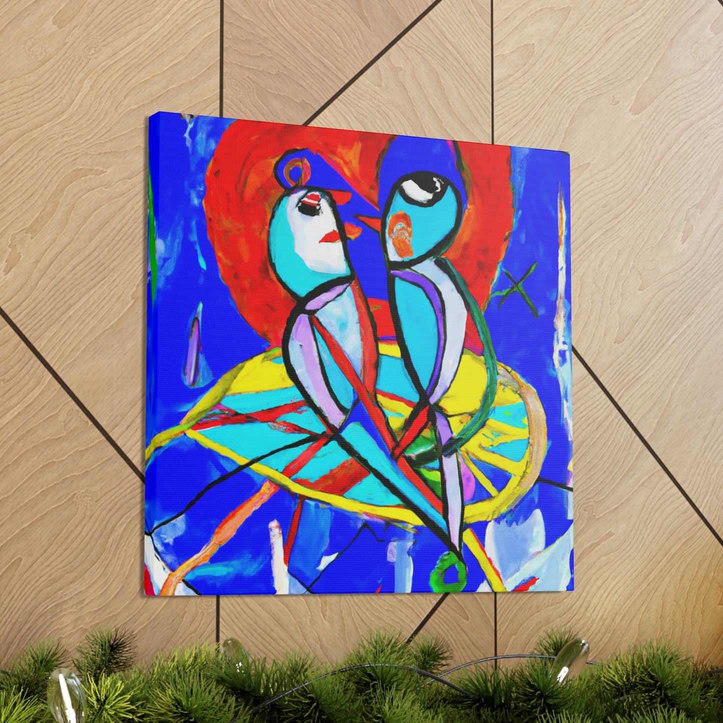 "Lovebirds On A Wire" - Canvas