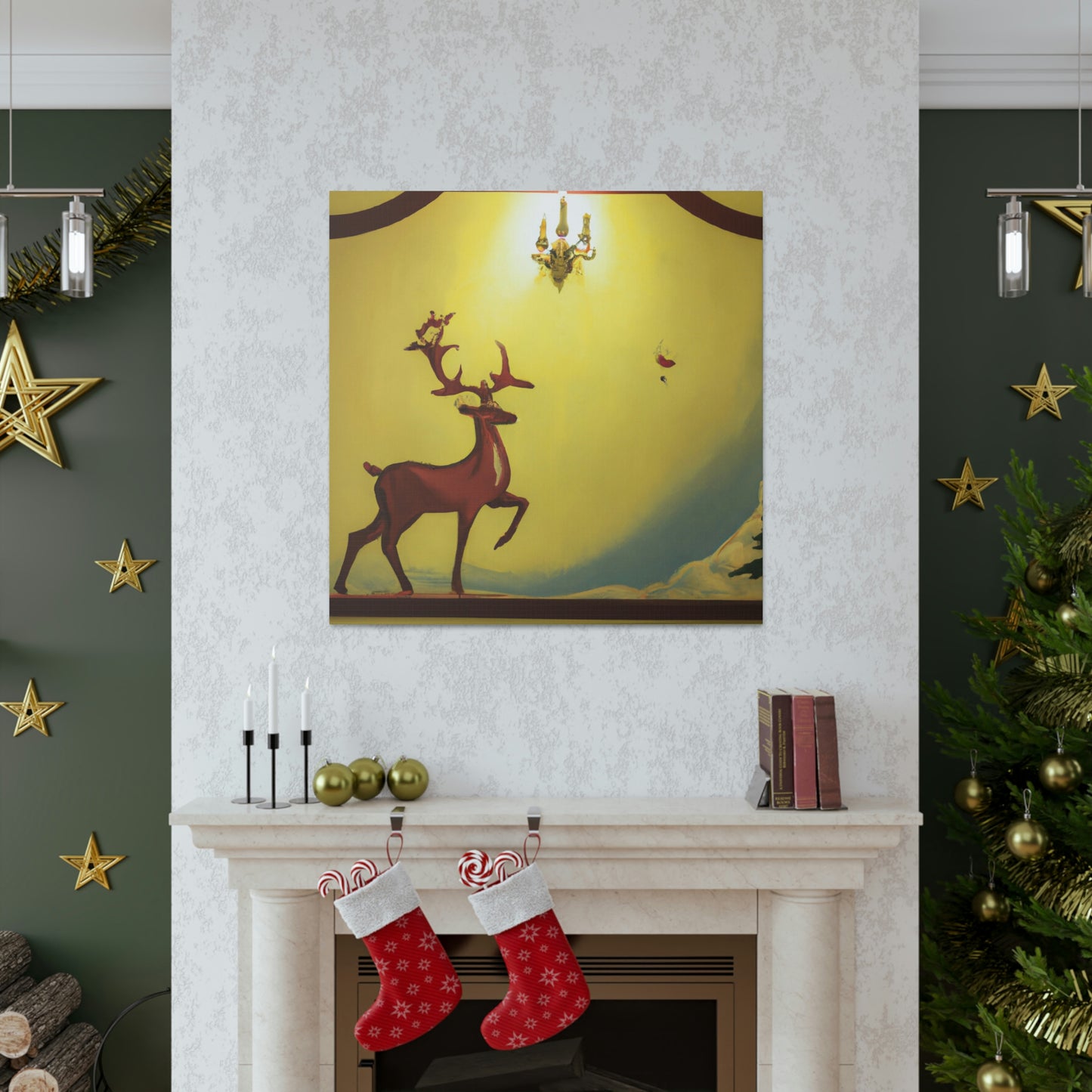 "Reindeer Art Deco" - Canvas