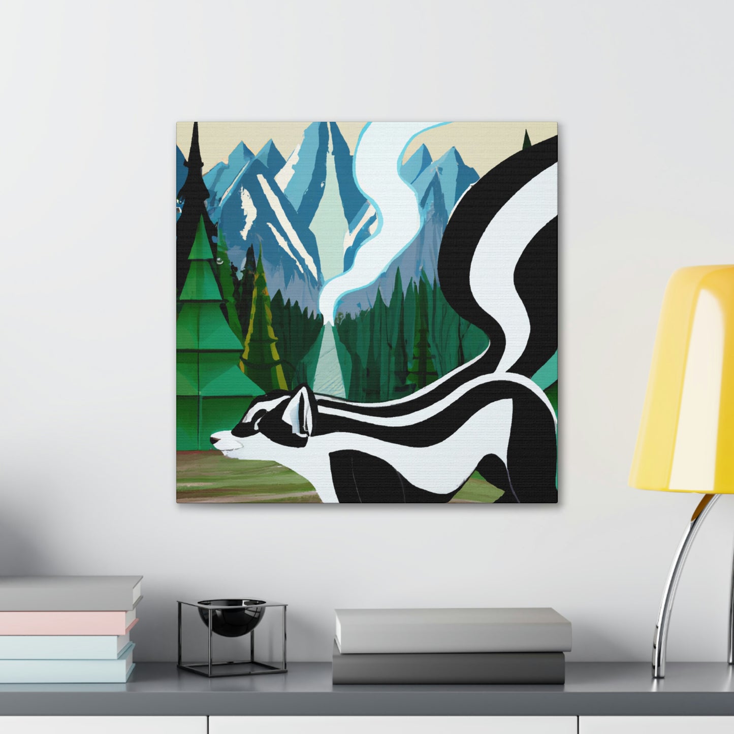 Skunk in Art Deco - Canvas