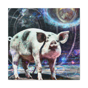 "Pot-Bellied Pig Dreamscape" - Canvas