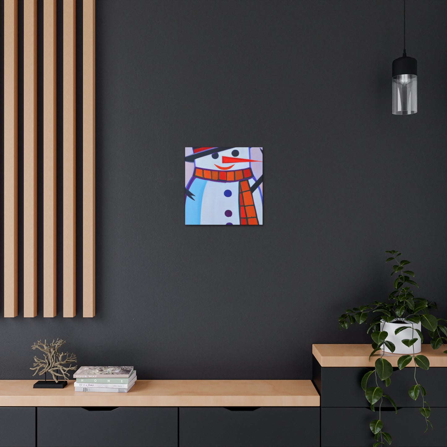 "Frosty Art Deco Snowman" - Canvas