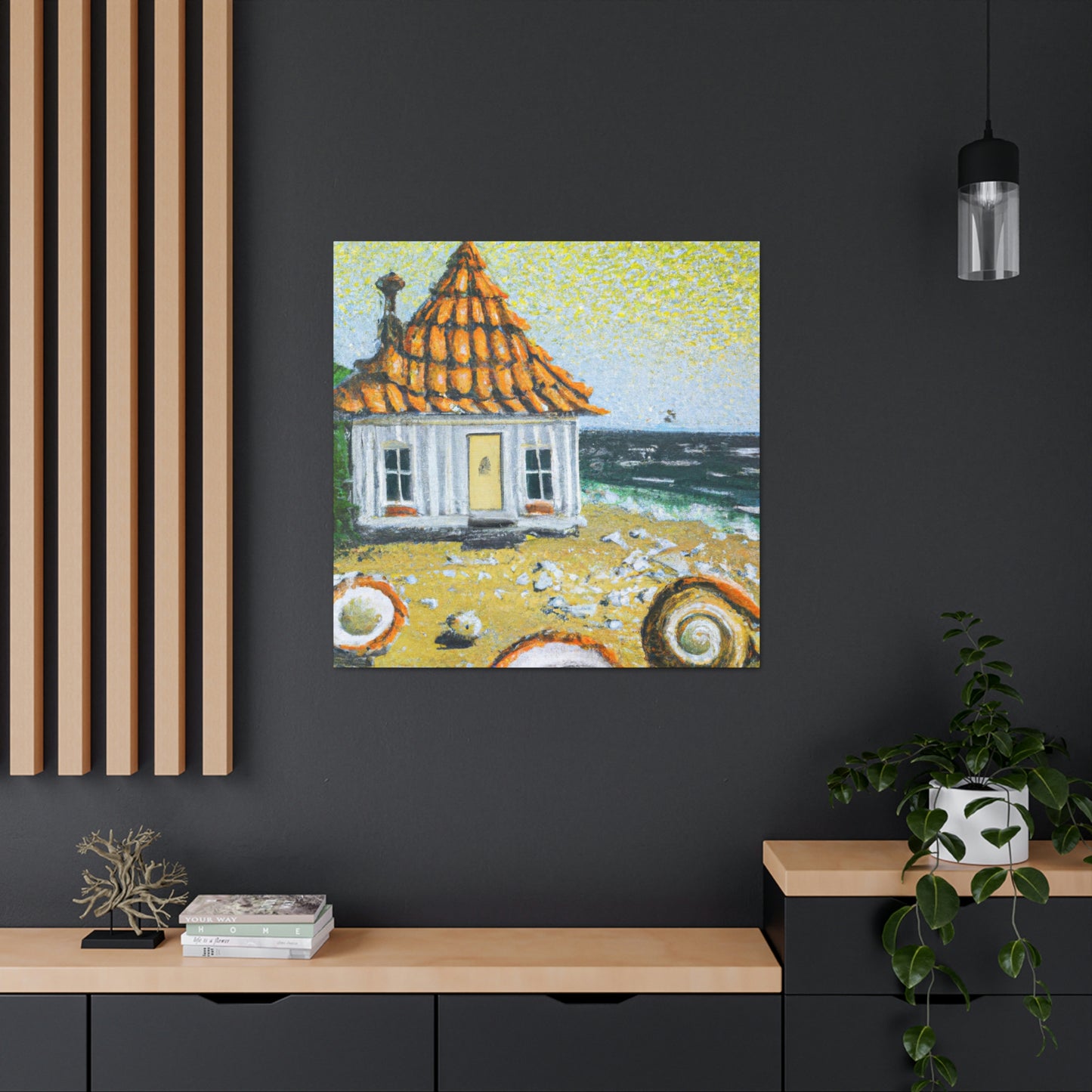 "Beach Hut in Baroque" - Canvas