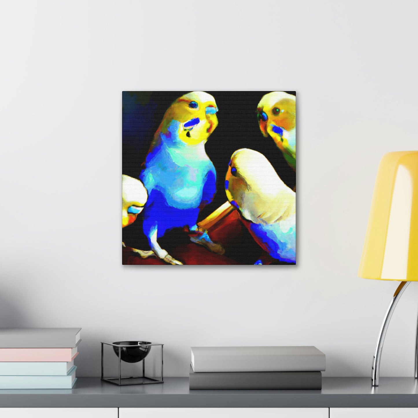 Parakeets in Deco - Canvas