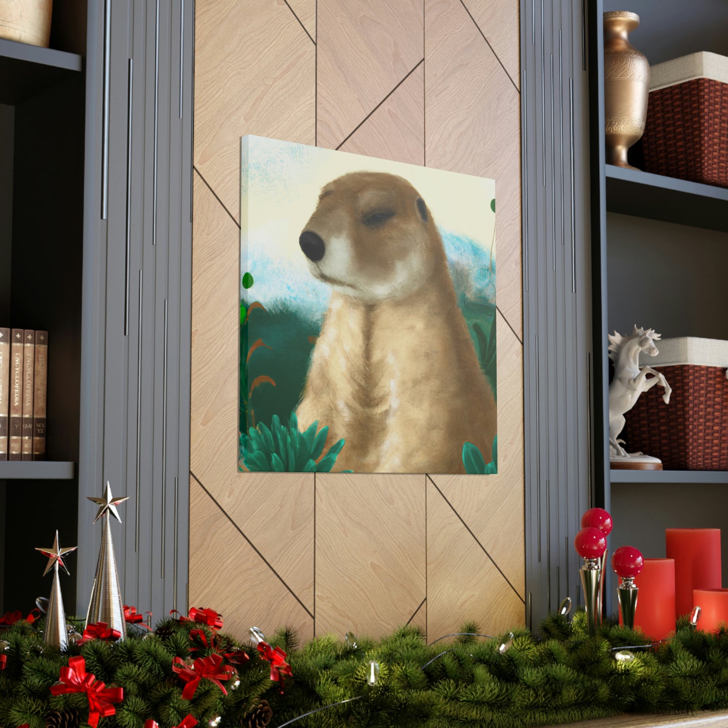 "Prairie Dog Art Deco" - Canvas