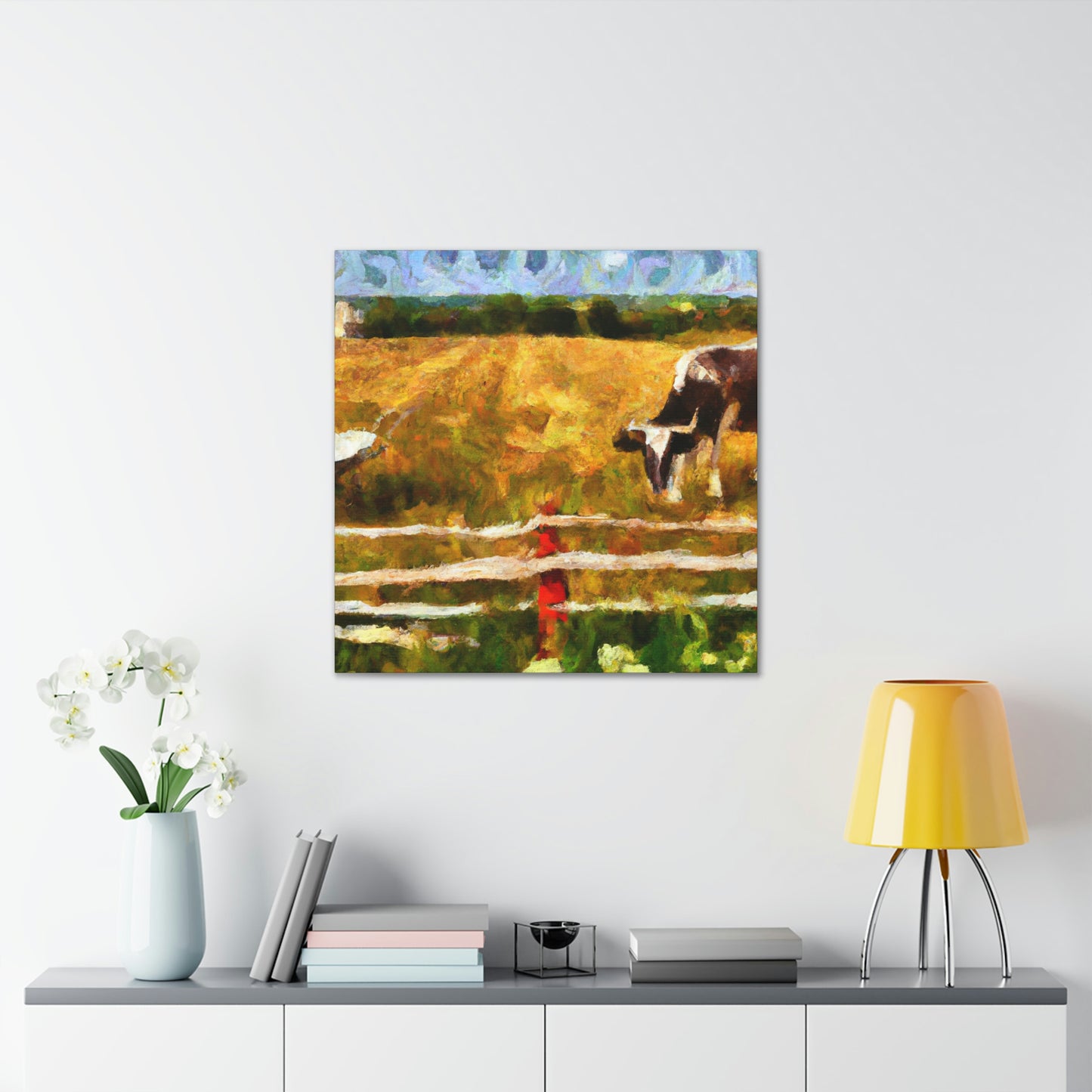 Cow On Pastureland - Canvas