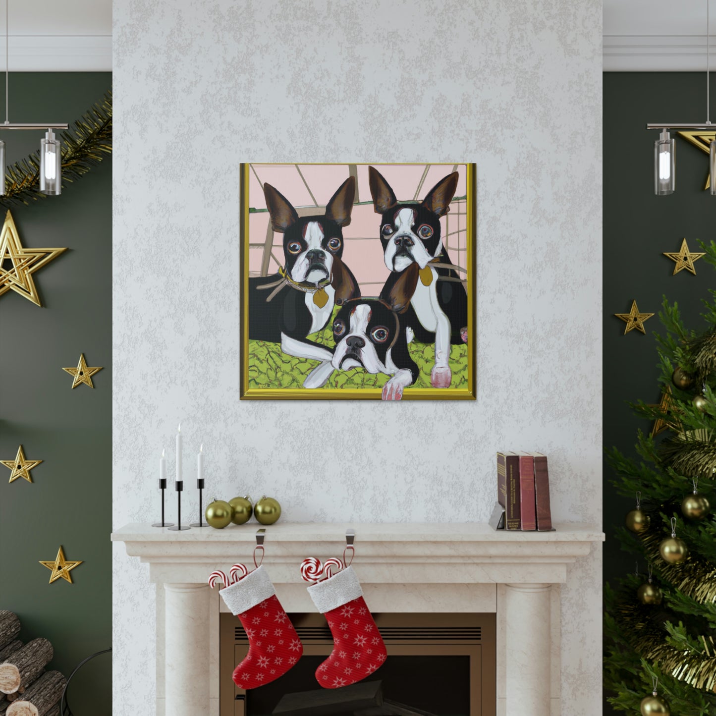 "Boston Terrier Reflection Shine" - Canvas