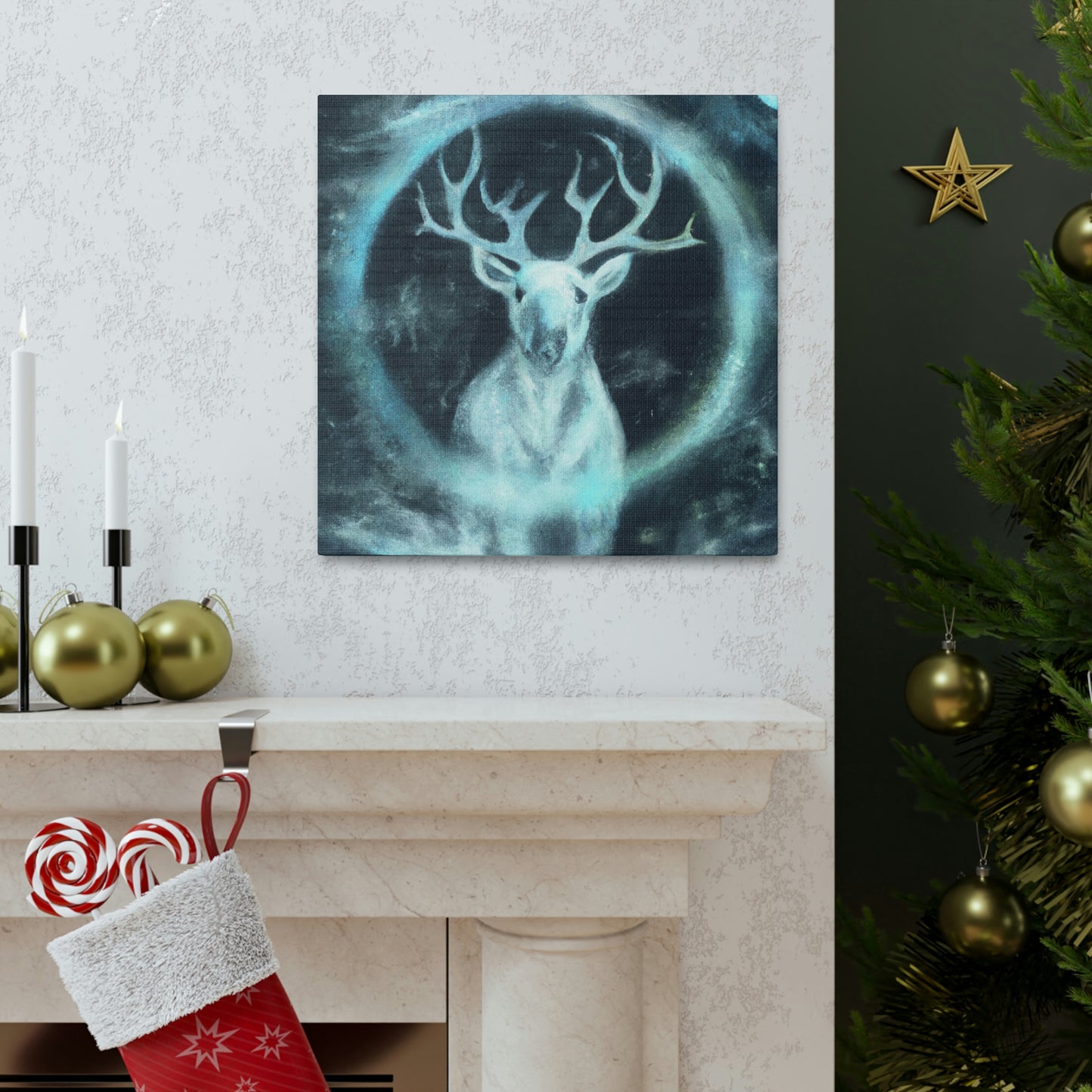 Reindeer in Moonlight - Canvas