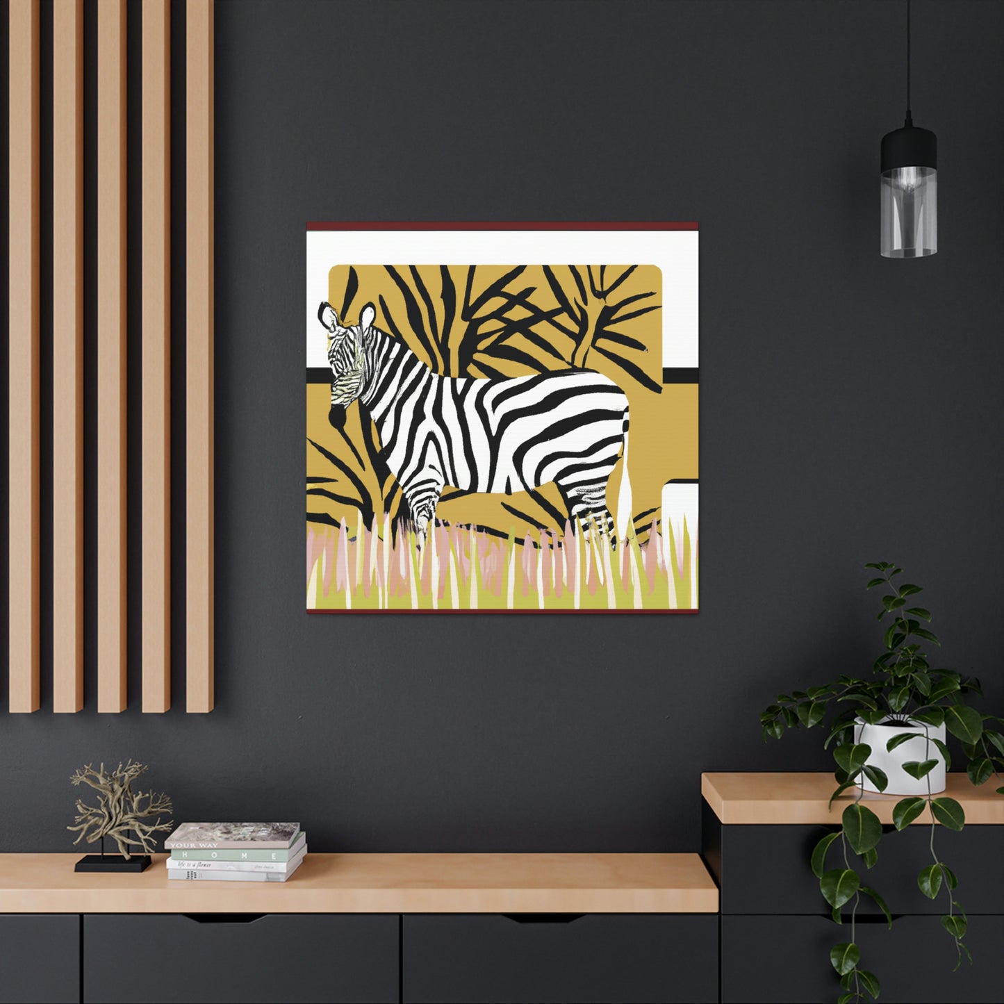 "Gilded Zebra Splendor" - Canvas