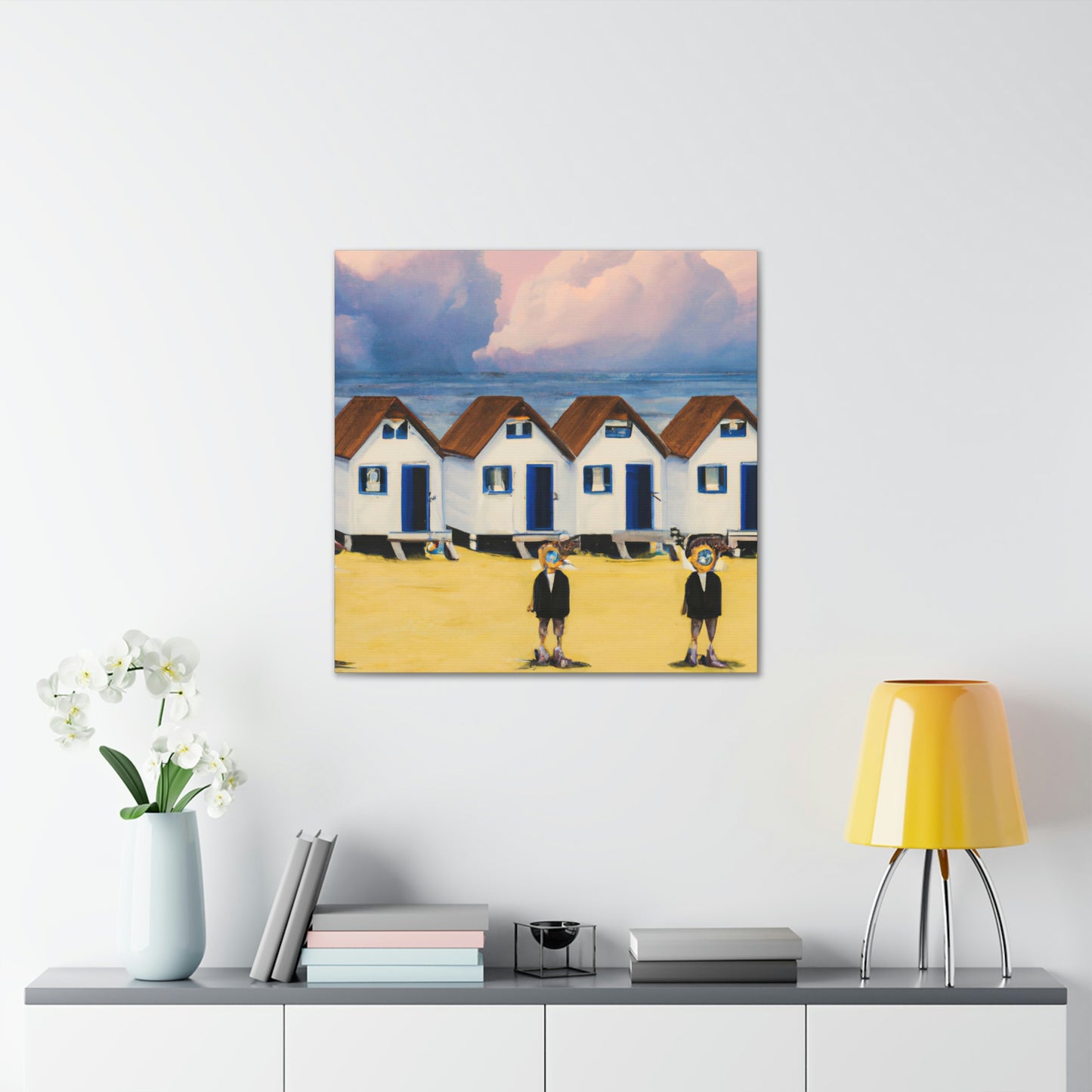 Surreal Seaside Cottages - Canvas