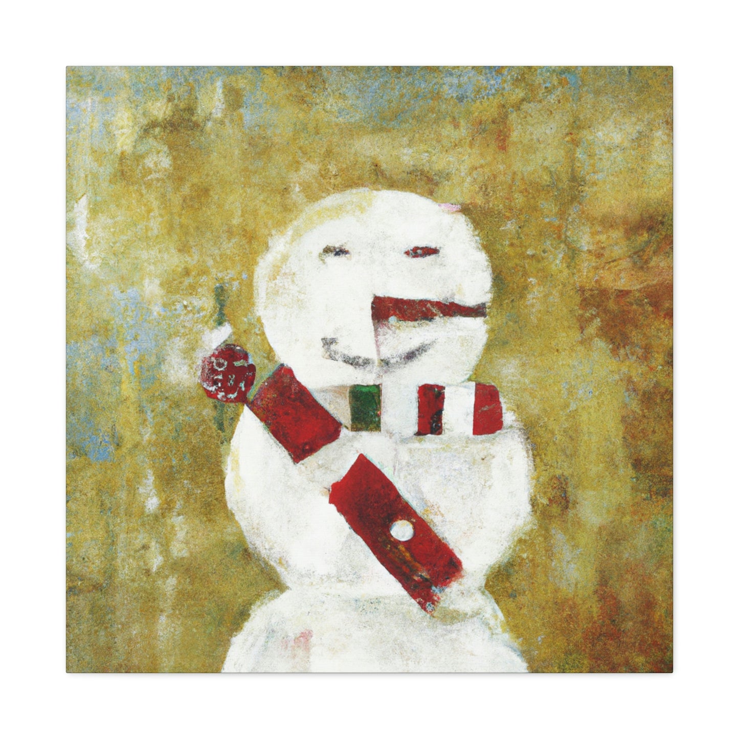 "Snowman in Winter Glow" - Canvas