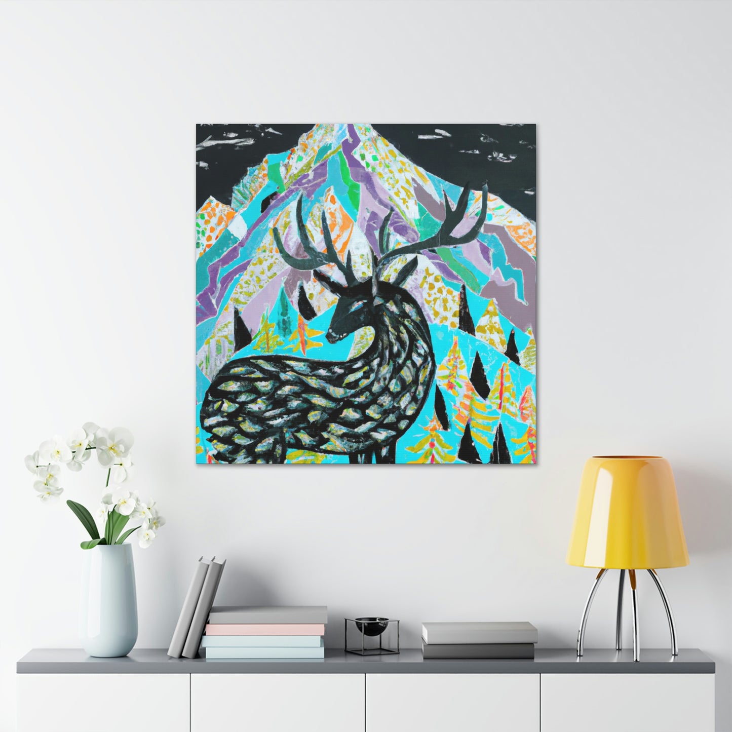 "Deer In Splendor Glowing" - Canvas