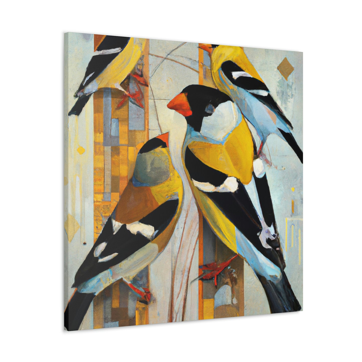 "Goldfinch in Deco Style" - Canvas