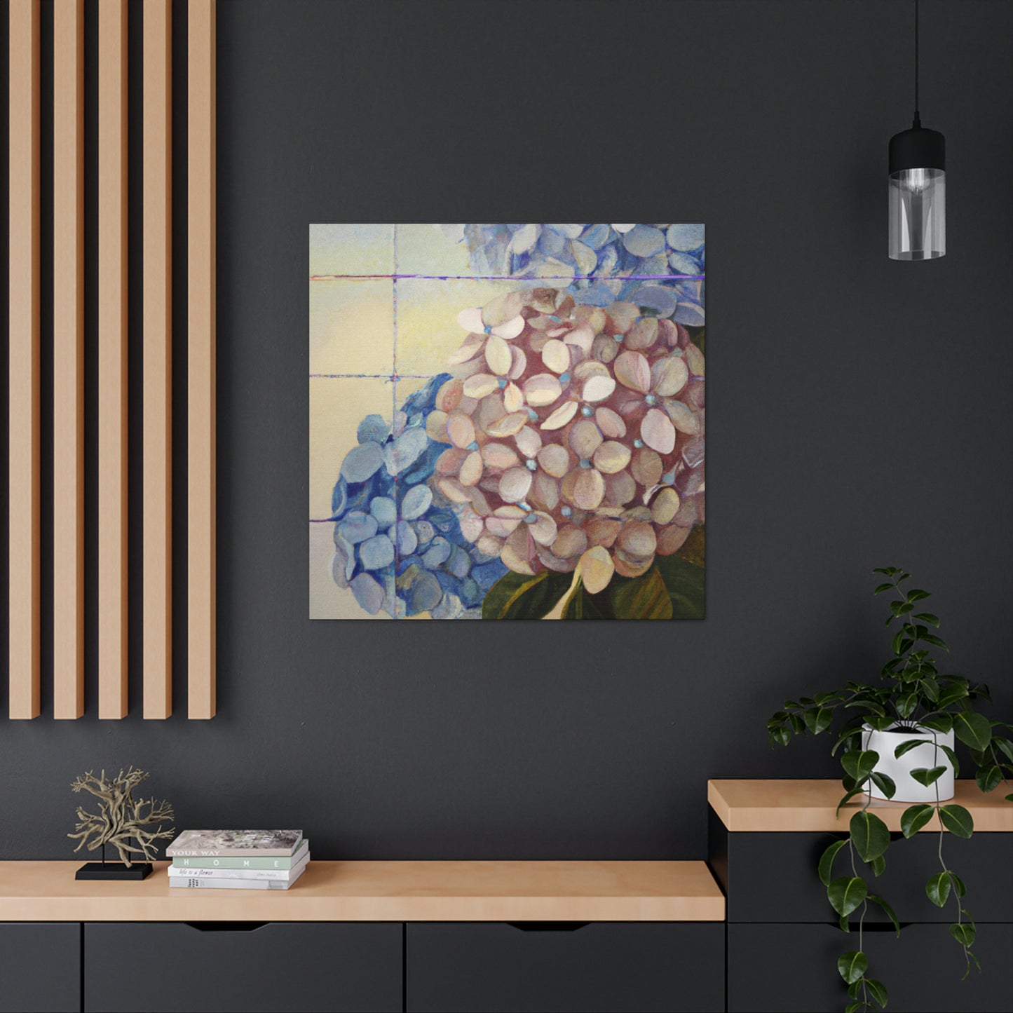 "Lush Deco Hydrangeas" - Canvas