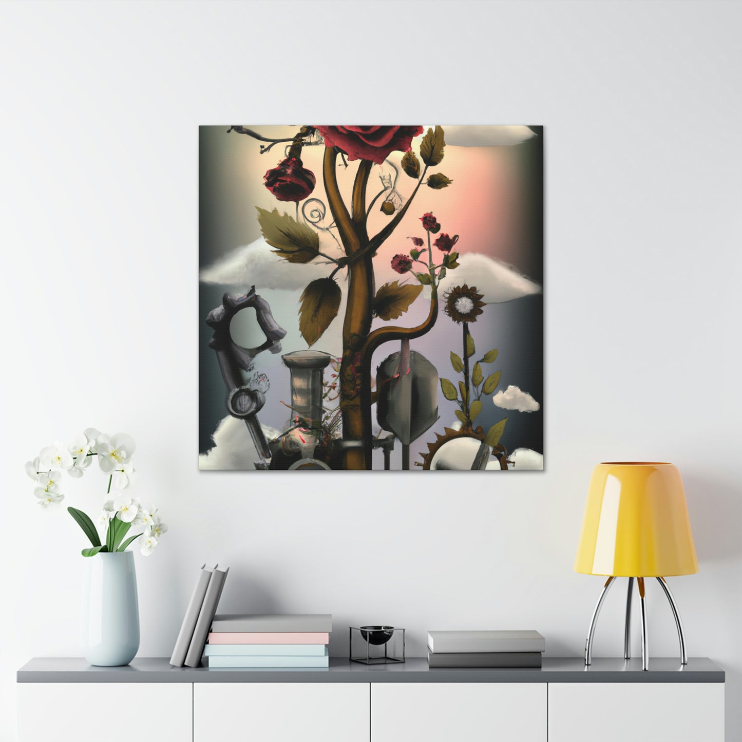 Rose and Brass Blooms - Canvas