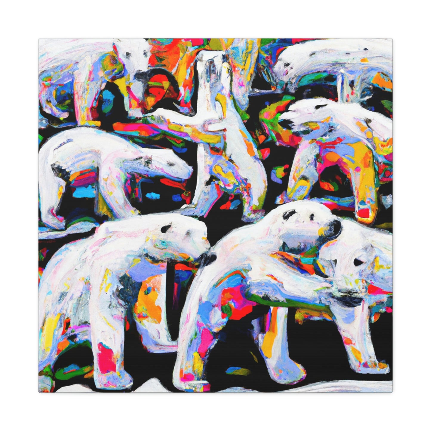 Polar Bears Snowdrifts - Canvas