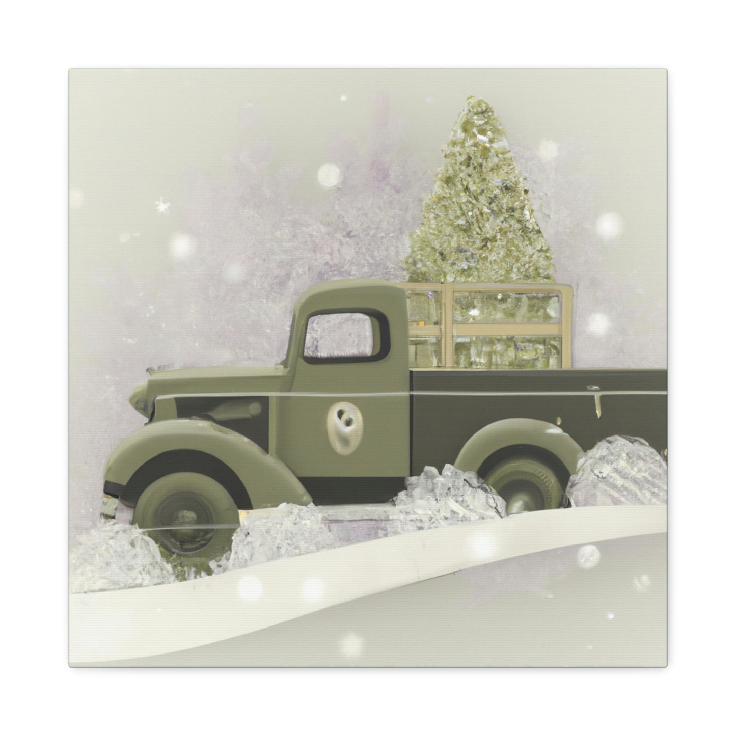 "Christmas Wishes Delivery Truck" - Canvas