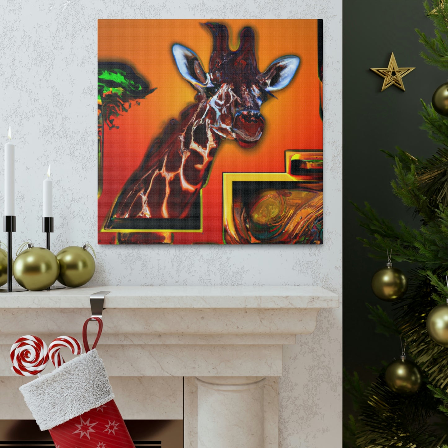 Giraffe in Art Deco - Canvas