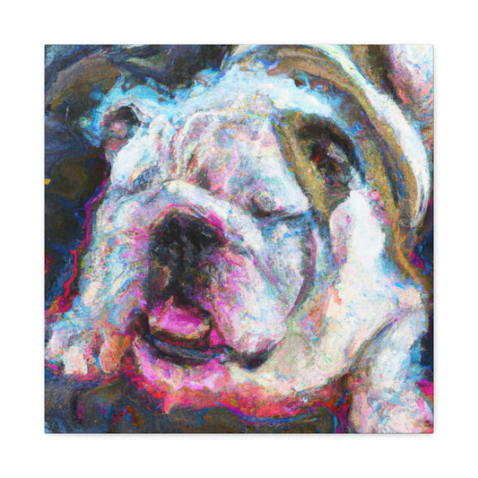 "English Bulldog Slumbering" - Canvas