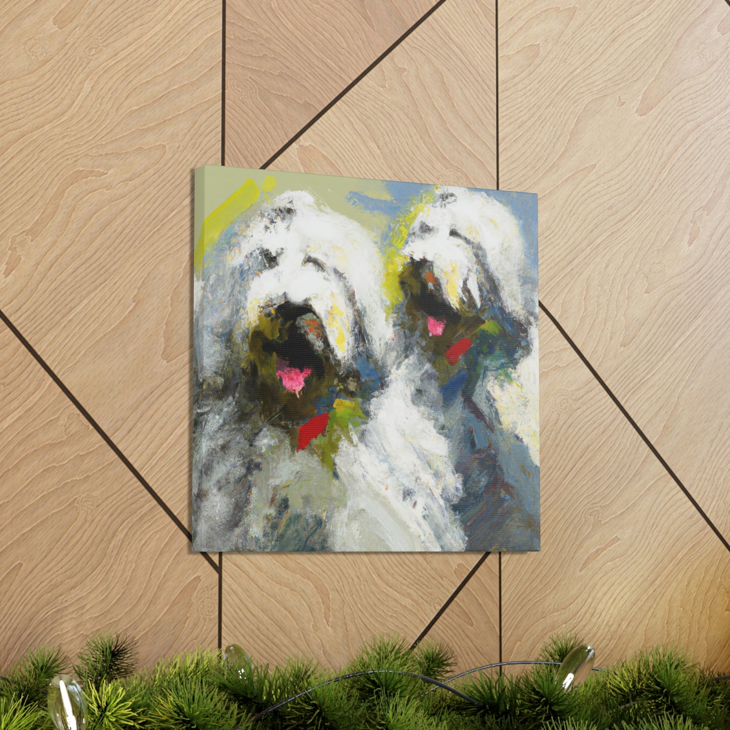 "Old English Sheepdog Dream" - Canvas