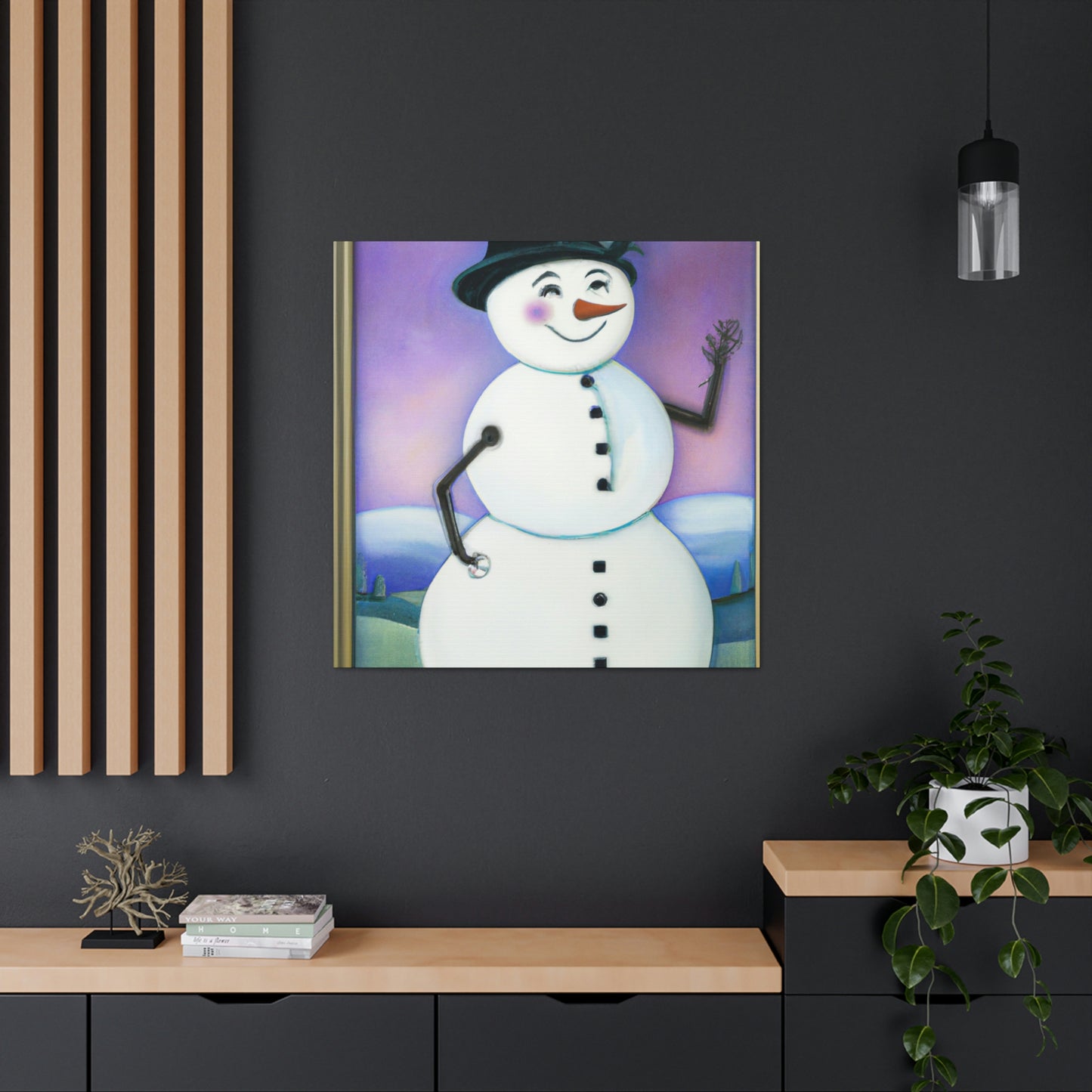 Chilling Art Deco Snowman - Canvas