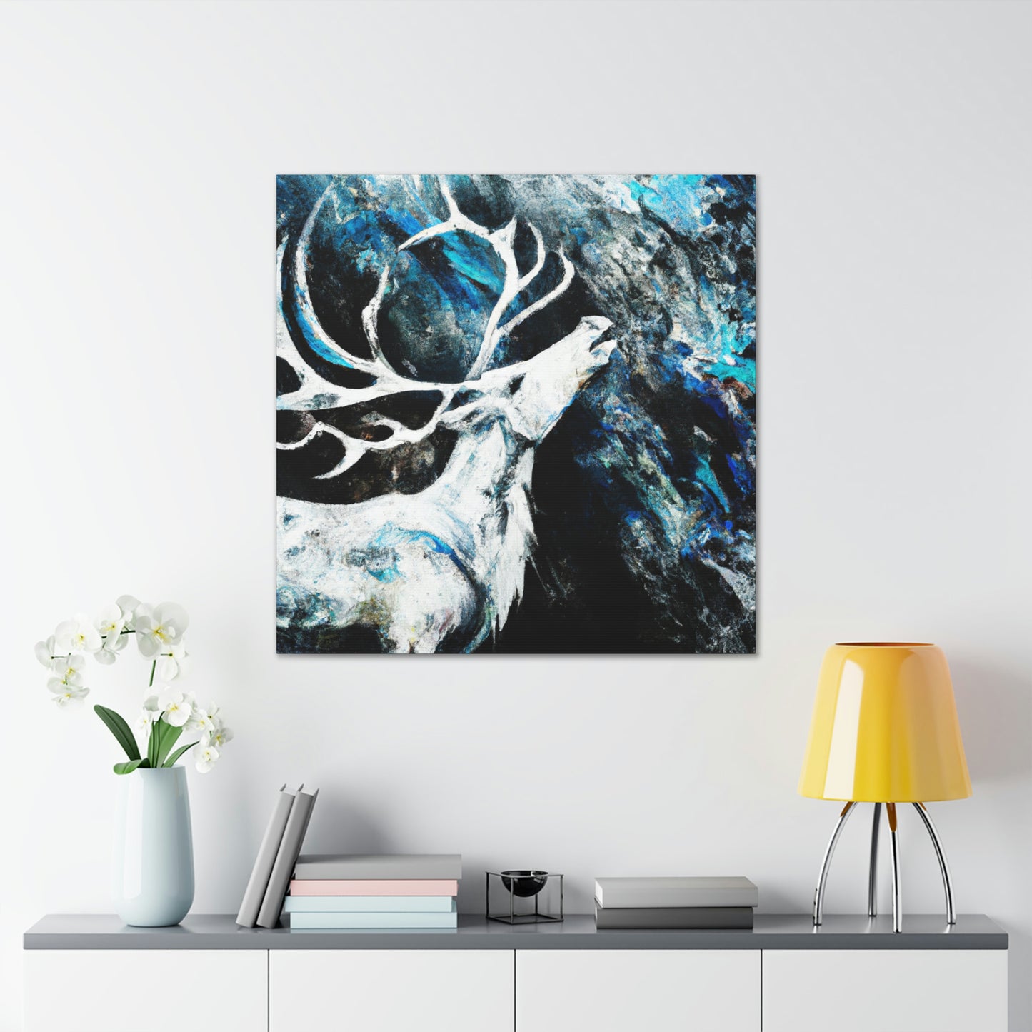 "Reindeer Abstract Expression" - Canvas