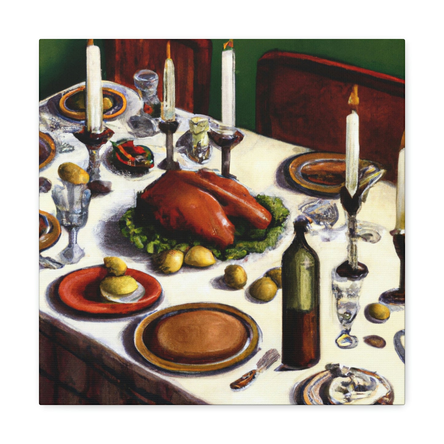 Family's Evening Meal - Canvas