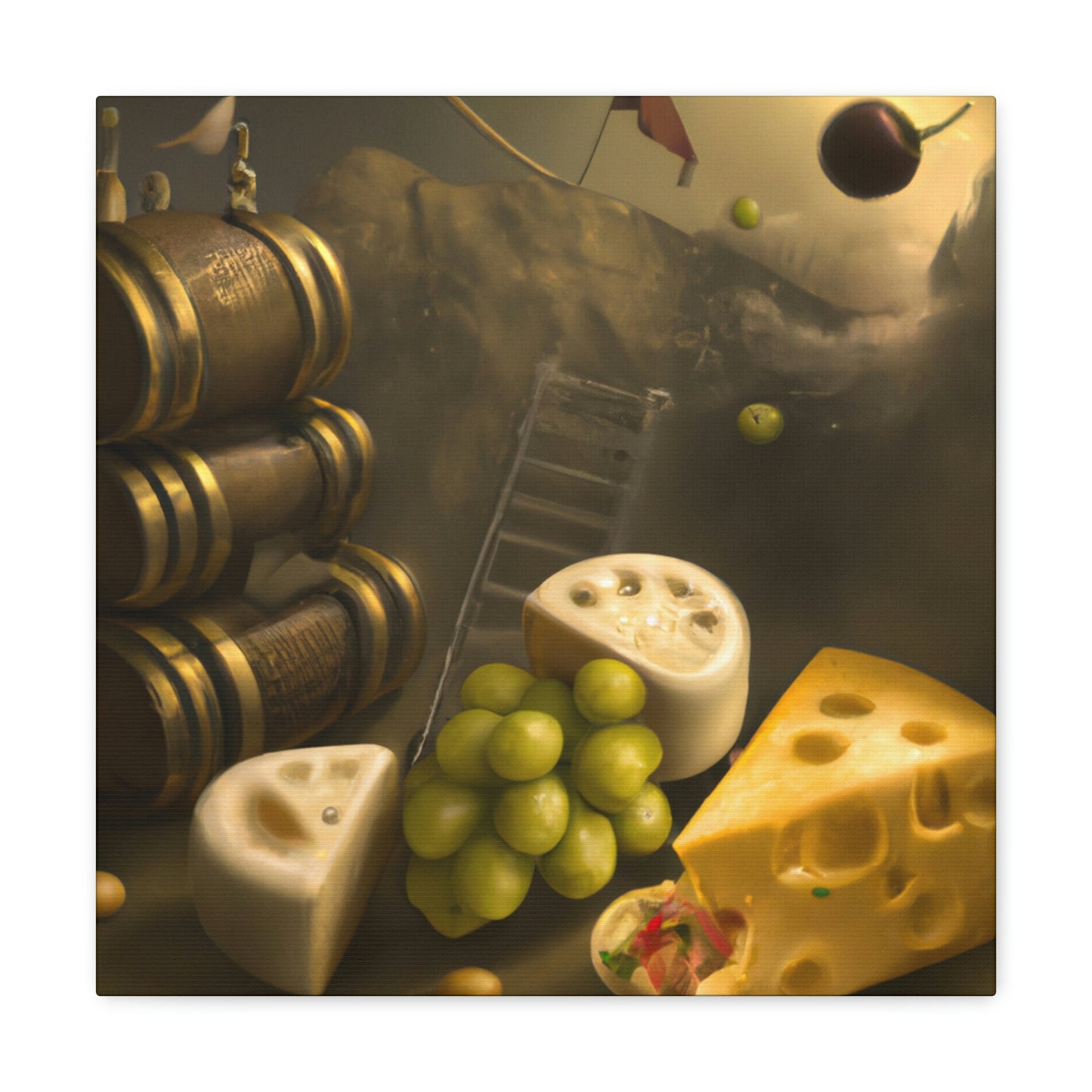 "Cheese Grapes Steampunk" - Canvas