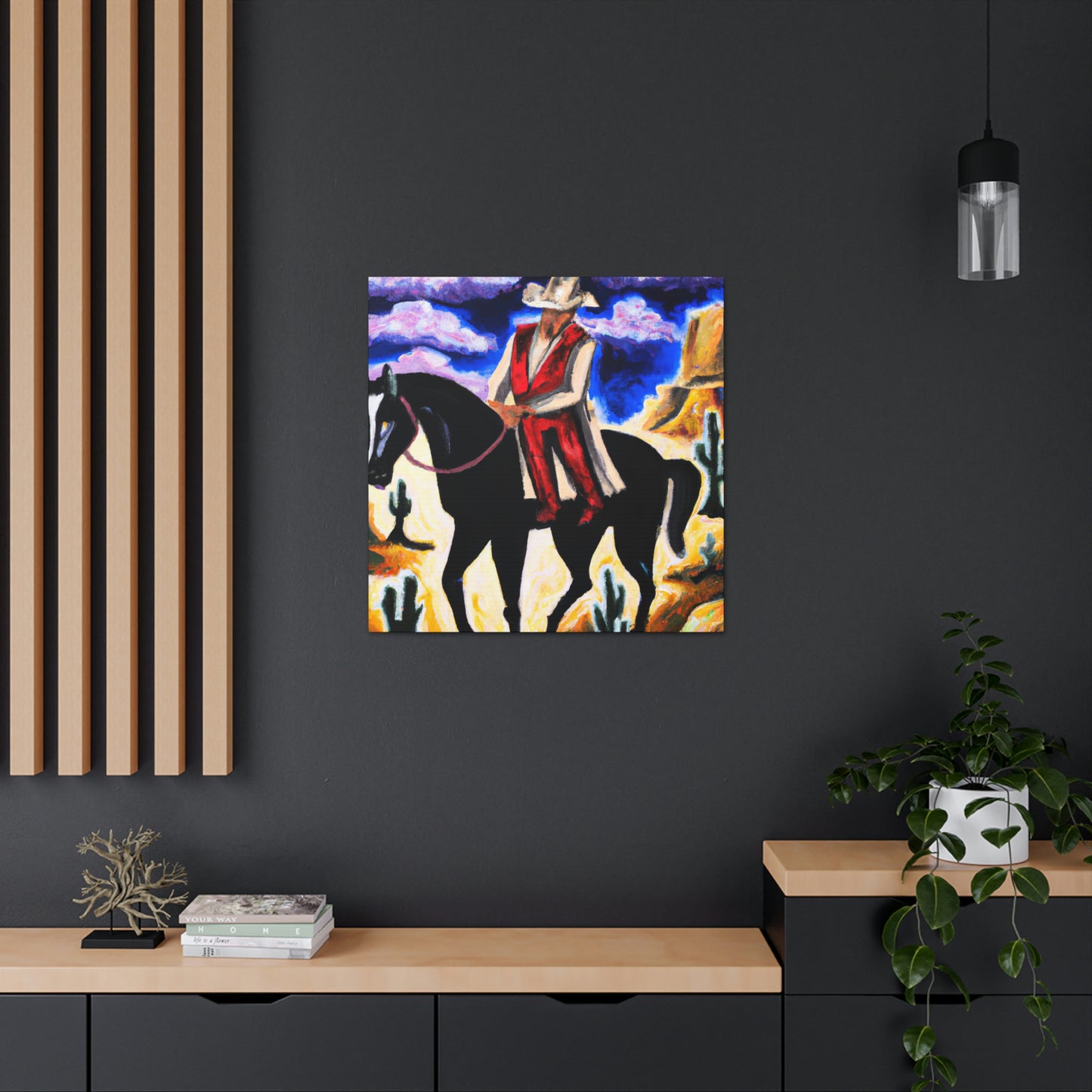 Wandering Cowboy Sunset - Canvas