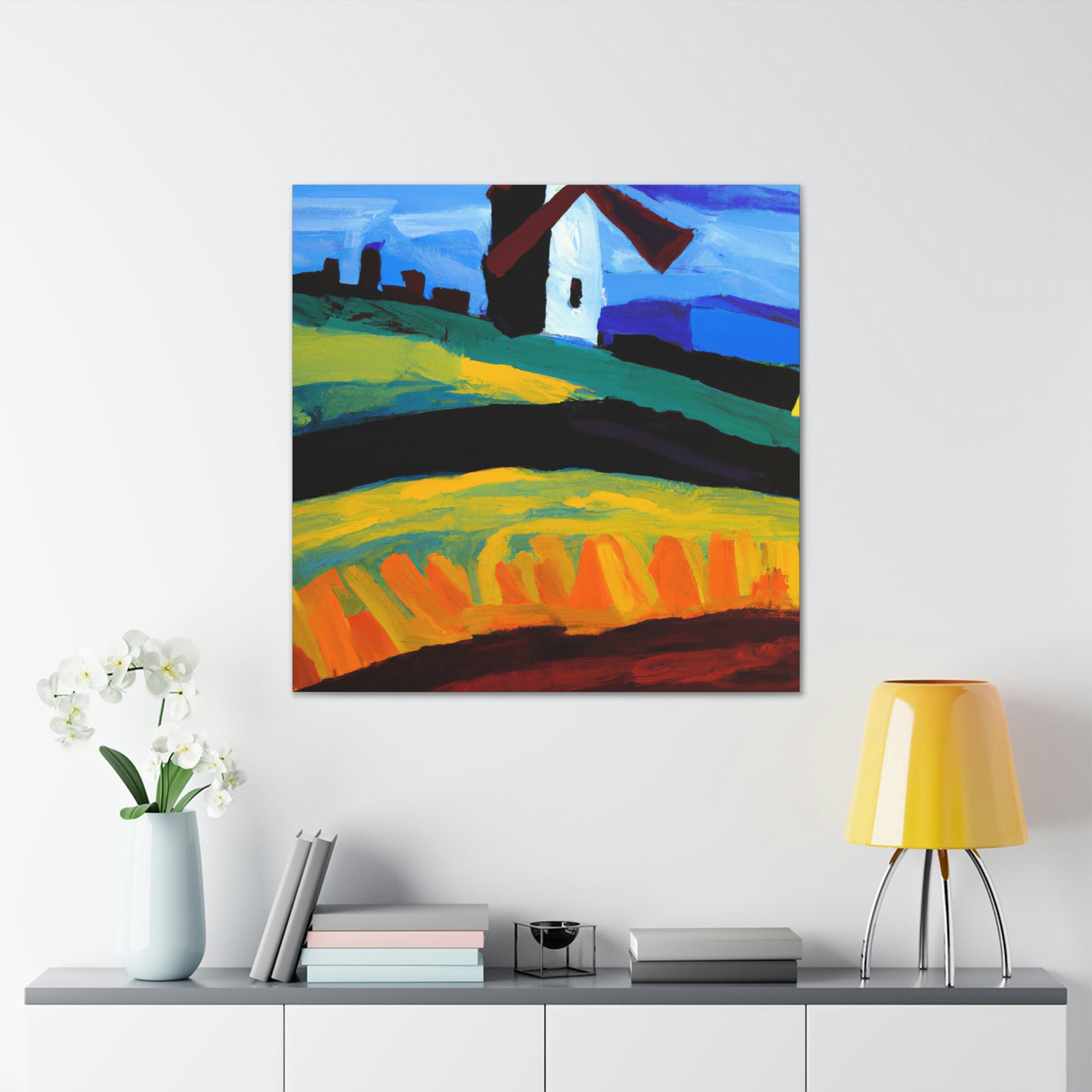 "Windmill in Monochrome" - Canvas